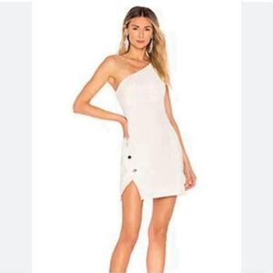 Nbd Aldo's White One Shoulder Mini Dress Size XS